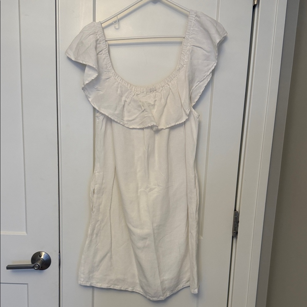 Tommy Bahama White Ruffle Off-Shoulder Dress